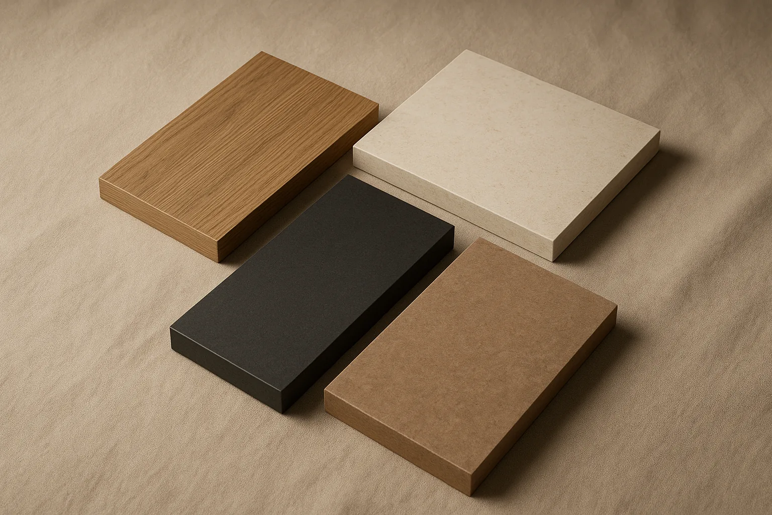 Generic unbranded worktop material samples