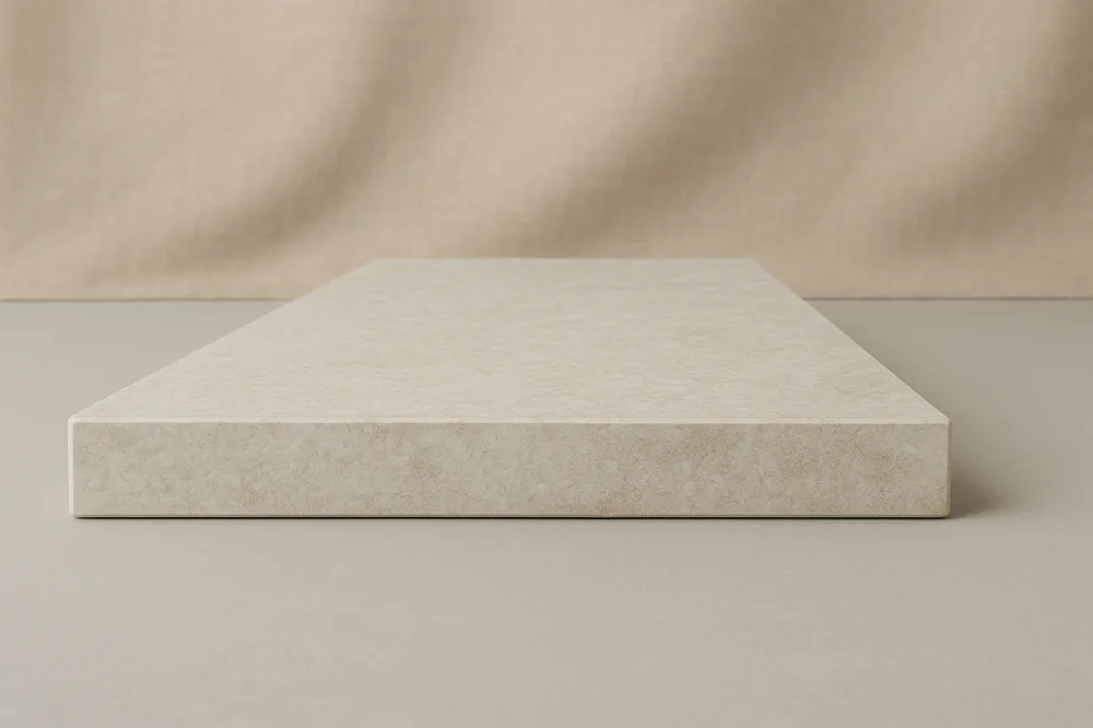 Pale stone-effect worktop